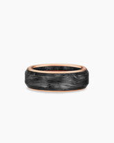Streamline® Band Ring in 18K Rose Gold with Forged Carbon, 8mm